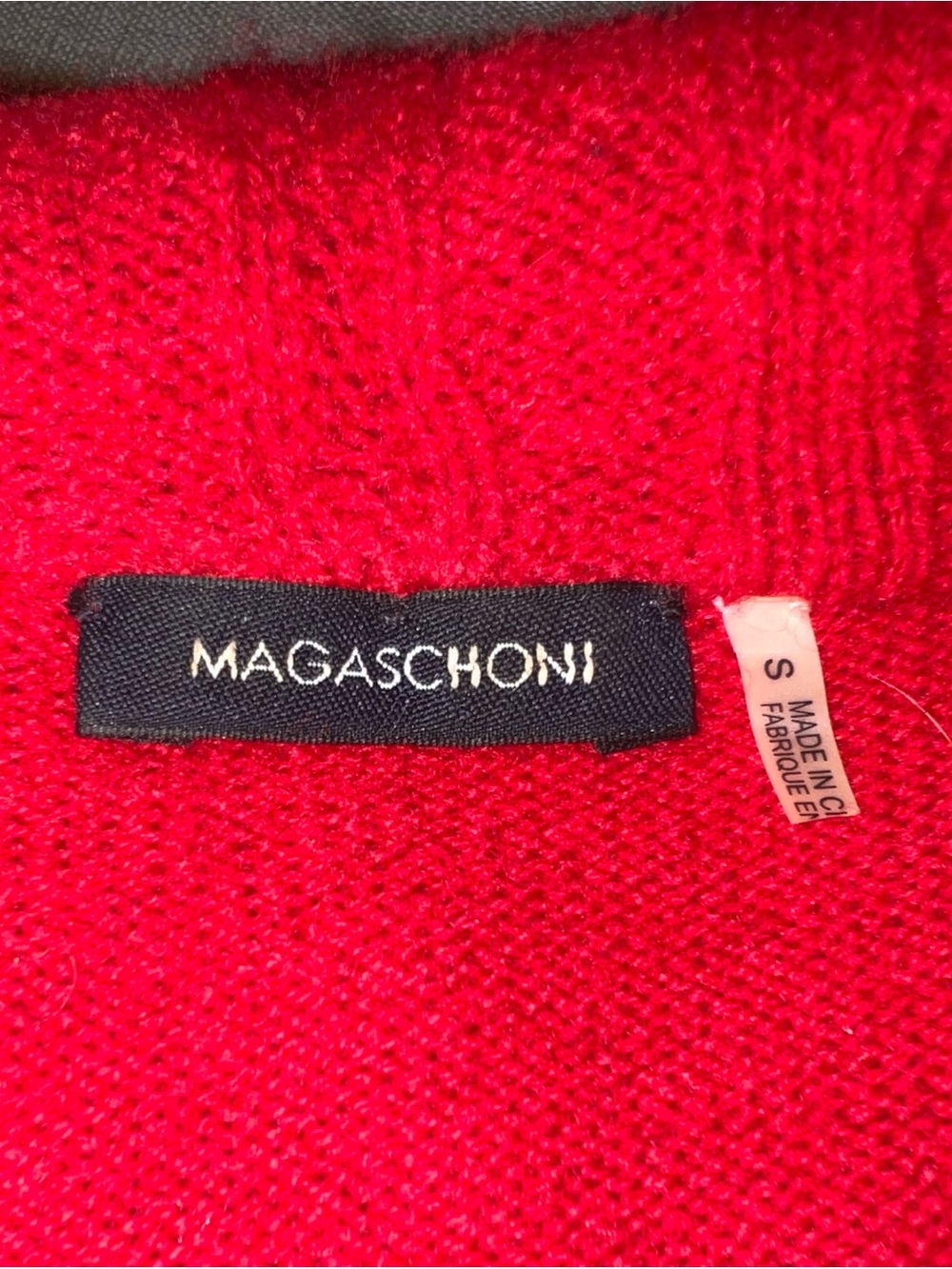 Magaschoni Red Ruffle Knit Jacket. 100% Wool - Picture 3 of 4